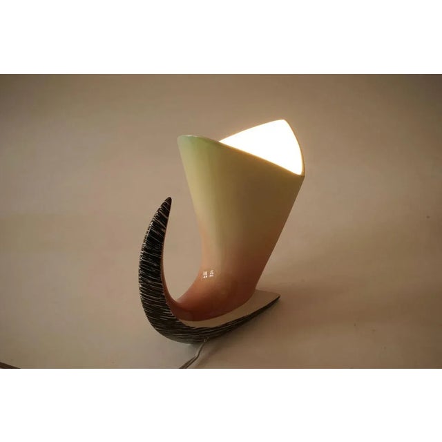 Cream Ceramic Table Lamp by Mario Mesini for Vi.Bi Ceramic Torino, 1950s For Sale - Image 8 of 10