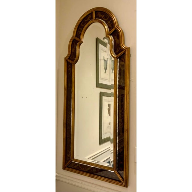 John Richard Transitional Hand Painted William and Mary Wall Mirror For Sale - Image 4 of 5
