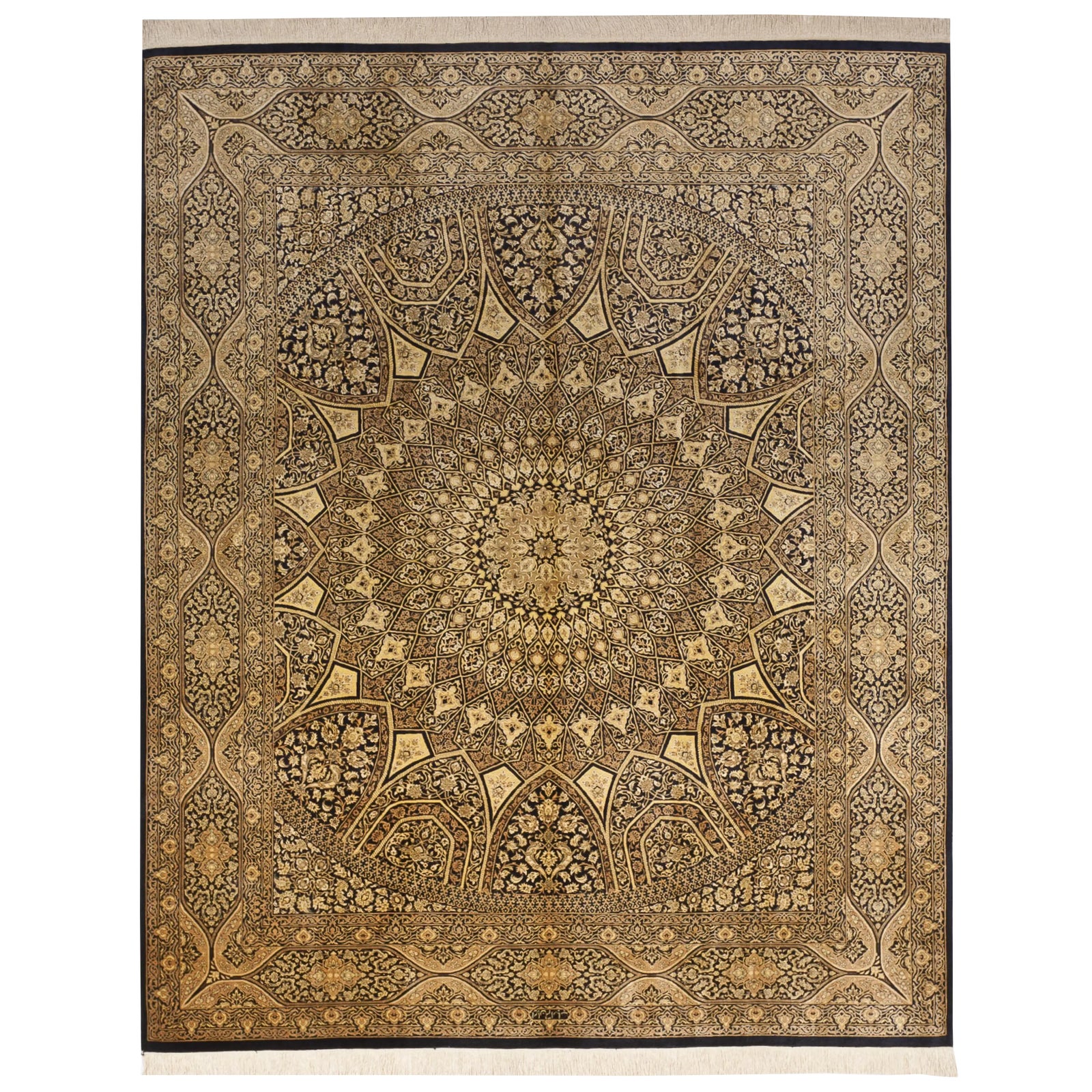 Persian Silk Ghom Rug - 6'6