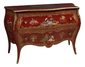 French Lacquered and Gilded Chinoiserie Commode, 1960