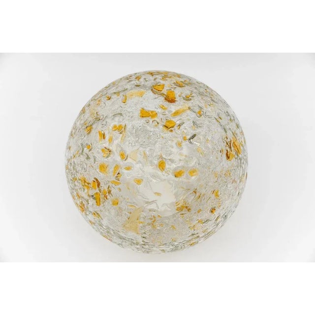 Goldenrod Mid-Century Modern Glass Ball Pendant Lamp by Doria Leuchten, Germany, 1960s For Sale - Image 8 of 11