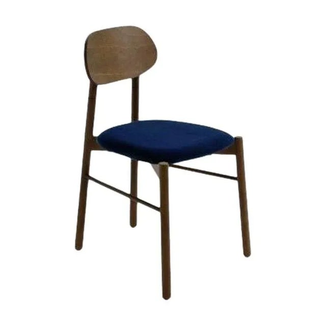 Wood Bokken Upholstered Chair in Caneletto and Blue by Colé Italia For Sale - Image 7 of 7