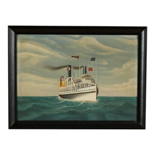 Antique English Painting of the Steamship Bristol by Samuel Pickford For Sale