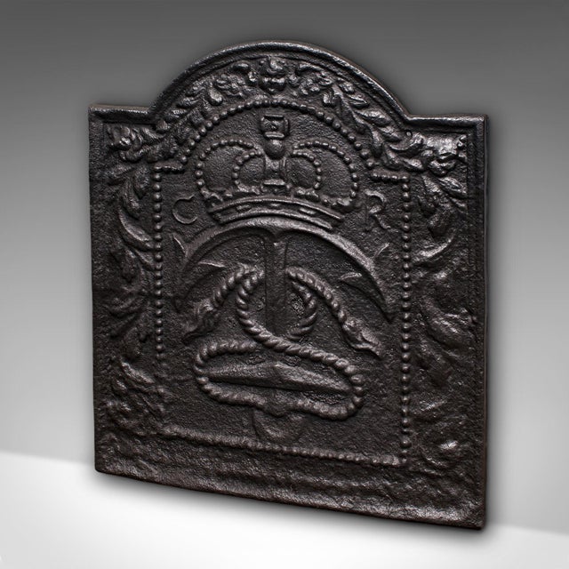 Victorian Antique Fire Back, English Carolean Revival Fireplace Reflector, Early Victorian For Sale - Image 3 of 8