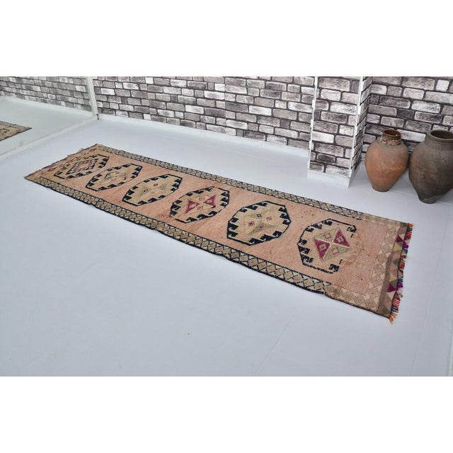 Turkish Anatolian Madalion Vintage Runner For Sale - Image 3 of 10