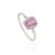 VR Jewels Art Deco Emerald-Cut Pink Sapphire & Diamond Halo Ring in 14k White Gold Size 9 For Sale - Image 4 of 15