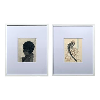 Pair of Framed Work on Paper by Jose Luis Cuevas For Sale
