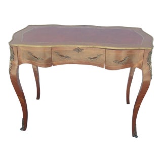 Vintage French Louis XV–Style Leather-Top Ladies’ Writing Desk For Sale