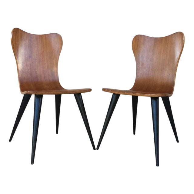 Mid-Century Chairs with Conical Legs, 1950s, Set of 2 For Sale