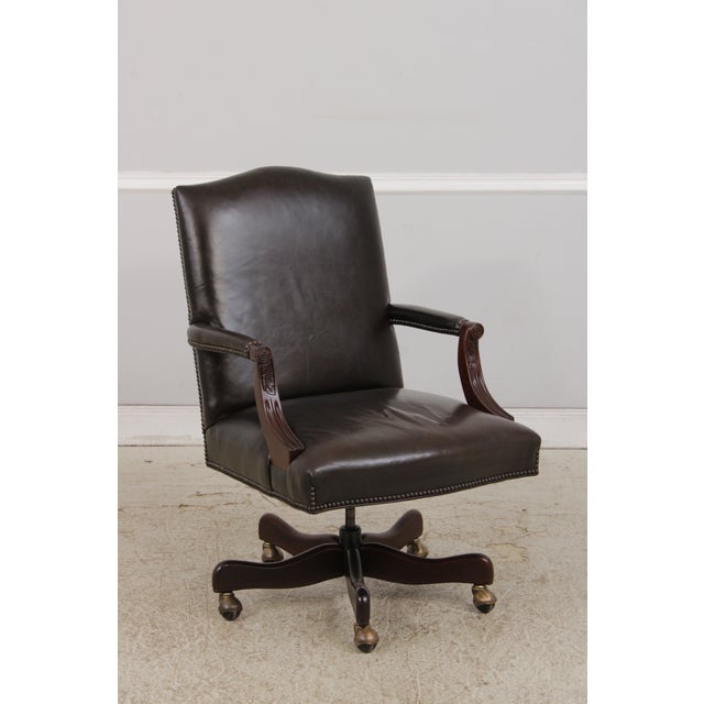 Hancock & Moore Hancock & Moore Leather Office Desk Chair For Sale - Image 4 of 17