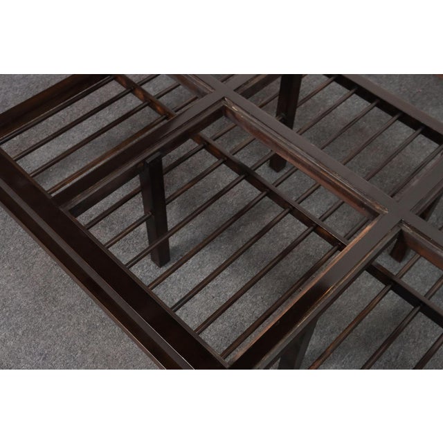 Vintage Ebonized Wood and Vitrolite Glass Coffee Table by Van Keppel and Green For Sale - Image 13 of 18