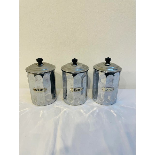 French Art Deco Coffee, Sugar, and Chicory Containers, 1920s, Set of 3 For Sale - Image 9 of 9