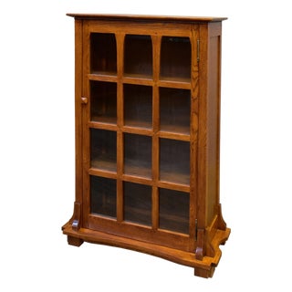 Mission Solid Oak Display Bookcase - Michael's Cherry For Sale