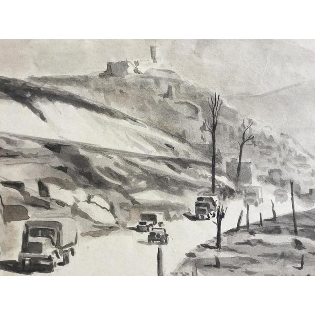 Camille Leroy, Algerian War, Road No. 6, Pillbox, Signed Inkwash For Sale - Image 6 of 6