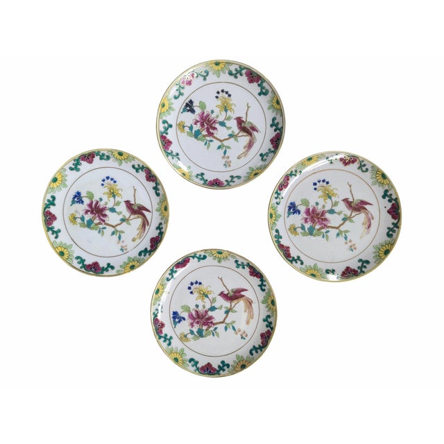Early 20th Century Early 20th Century Hand Painted Chinoiserie Porcelain Nippon Plates - Set of 4 For Sale - Image 5 of 12