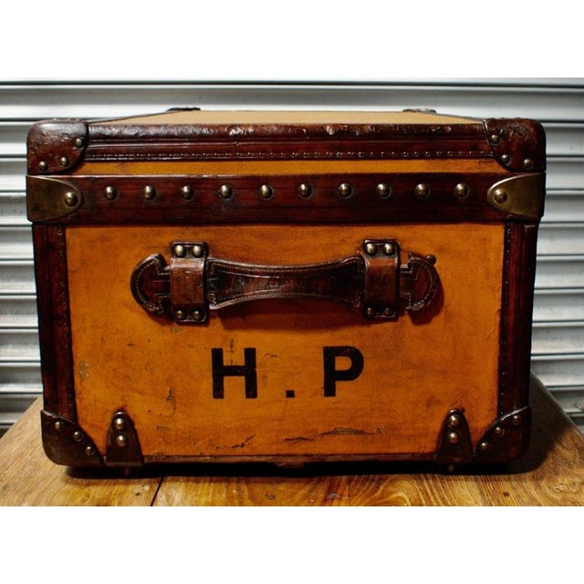 Beige Orange Steamer Trunk from Louis Vuitton, 1910 For Sale - Image 8 of 18