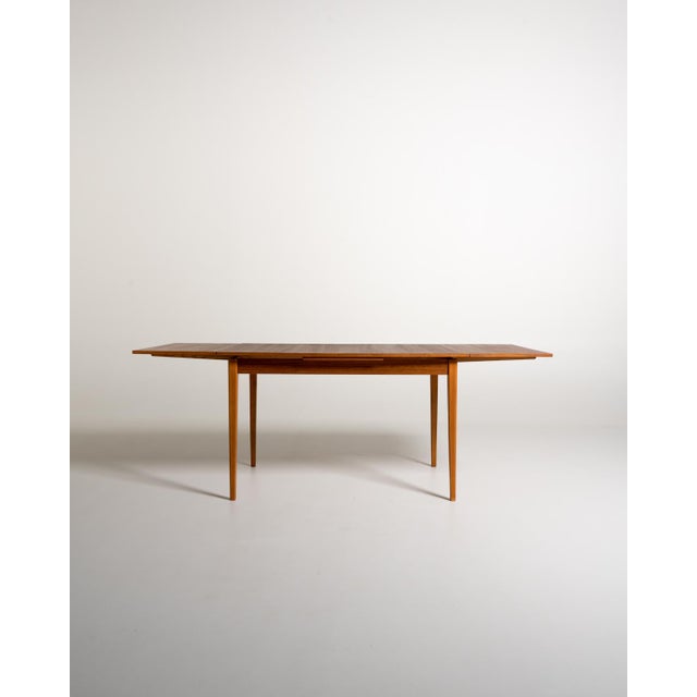Scandinavian Extendable Teak and Beech Table, 1950s For Sale - Image 4 of 10