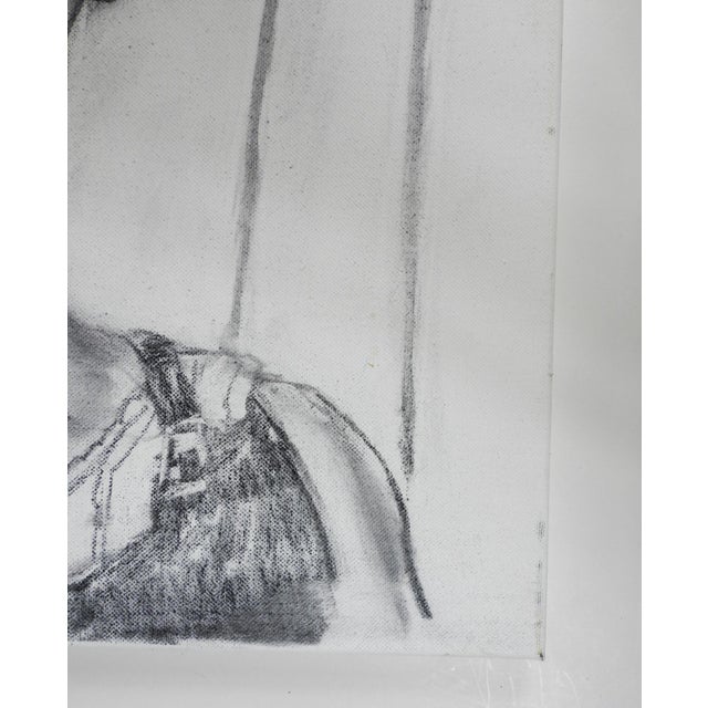 Contemporary Charcoal on Canvas Portrait Drawing For Sale - Image 4 of 7