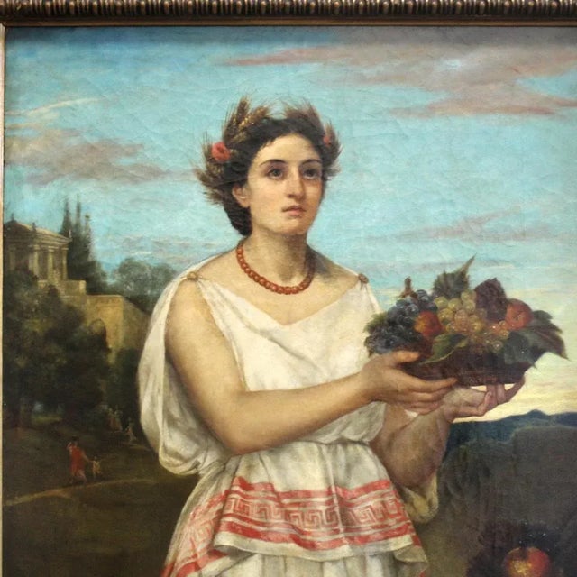 Portrait of Woman, 1800s, Oil on Canvas, Framed For Sale - Image 10 of 11