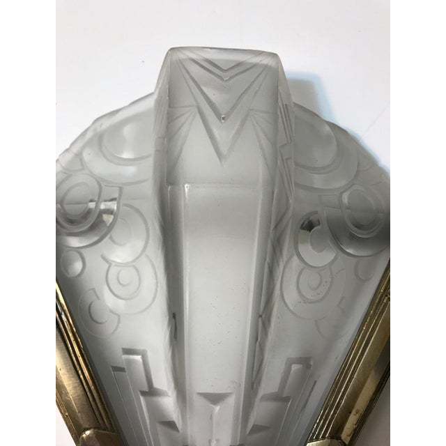 French Art Deco Geometric Sconces Signed by Muller Frères - a Pair For Sale - Image 10 of 10