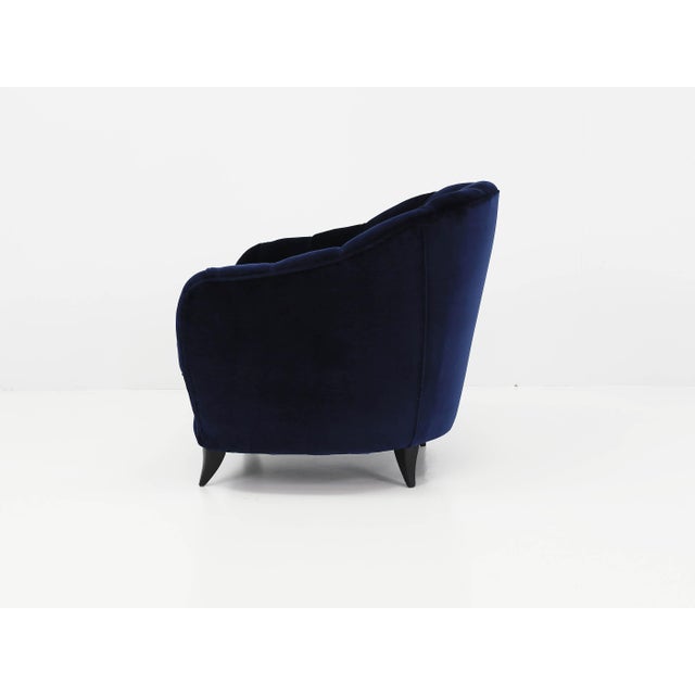 Mod. Shell Chairs in Deep Blue Velvet by Gio Ponti for Case E Giardini, Italy, 1950, Set of 2 For Sale - Image 13 of 16