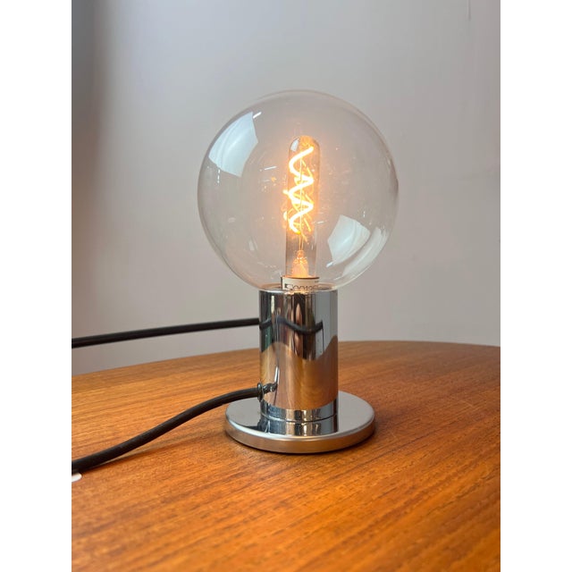 Large Globe Chrome Table Lamp by Motoko Ishii for Staff For Sale - Image 11 of 11