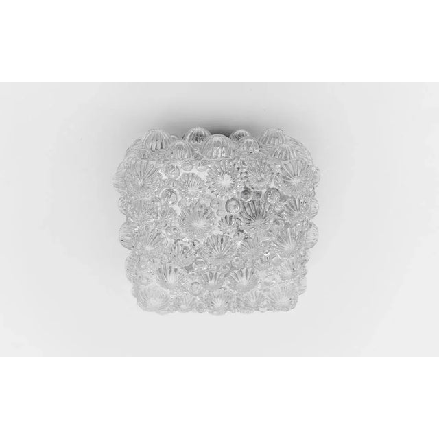 Metal Mid-Century Modern Square 3d Fossil Shell-Shaped Flush Mount, 1960s For Sale - Image 7 of 9