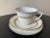 Royal Worcester Gold and White Botanical Porcelain English Tea Cup and Saucers - 3 Piece Set For Sale - Image 12 of 12