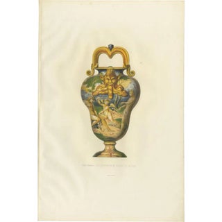 Antique Print of a Vase of Mr. Dutuit by Delange, 1869 For Sale