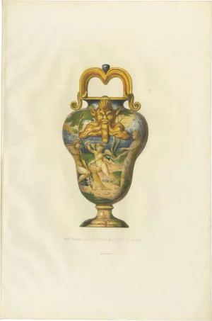 Antique Print of a Vase of Mr. Dutuit by Delange, 1869