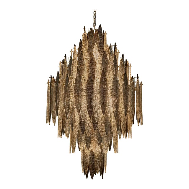 Brushed Brass With Clear and Smoke Glass Ballroom Ceiling Light For Sale