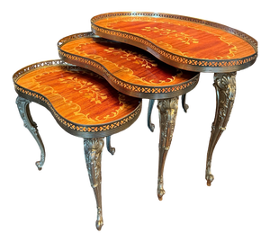 Antique Side Tables, 1890s, Set of 3