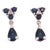 14 Karat White Gold and Blue Sapphire Drop Earrings 0.02 Total Diamond Weight, A Pair For Sale - Image 9 of 11