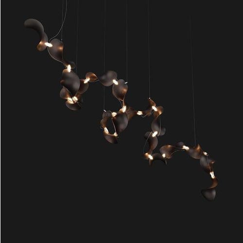 Dune 20 Spiral Pendant Light in Silver Anodized Aluminum by Moss Objects For Sale - Image 4 of 18