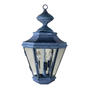 Vintage Brass Hanging Lantern With Beveled Glass - a Timeless Treasure