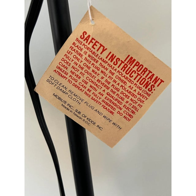 Black Mobilite 580 Adjustable Floor Lamp, 1970s, With Original Tags For Sale - Image 8 of 13