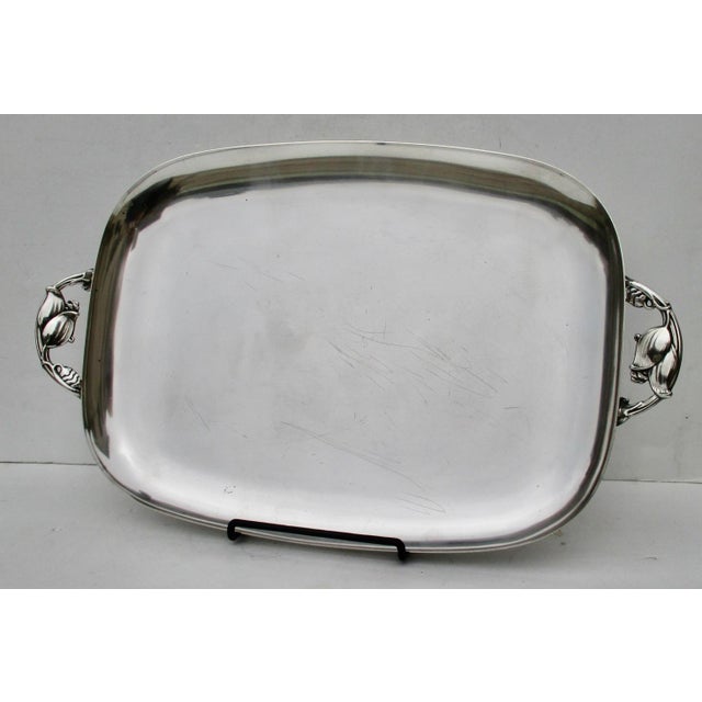 Mid 20th Century Danish Modern SilverPlate Serving Tray For Sale - Image 5 of 8