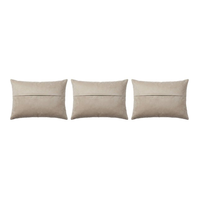 Beige Striped Kilim Pillow Cover 16'' X 24'' - Set of Three For Sale - Image 4 of 4