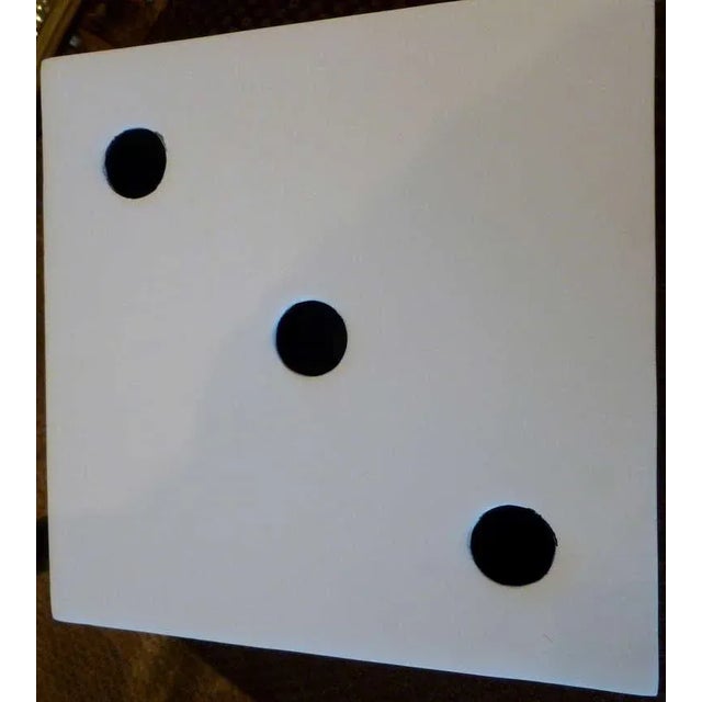 White Vintage Monumental Belgium Metal Black & White Sculptural Dice Cube Sculpture, 1940's For Sale - Image 8 of 9