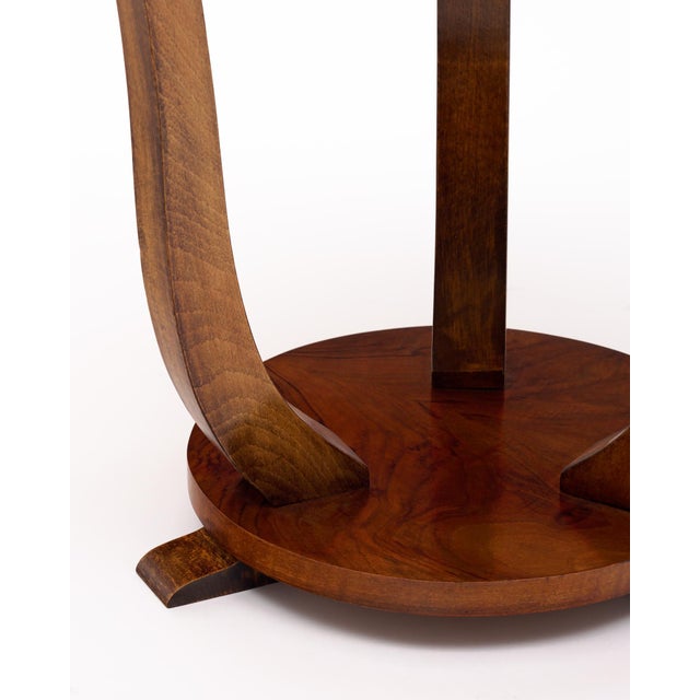 Brown French Art Deco Period Side Table For Sale - Image 8 of 9