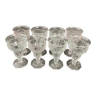 McKee Depression Glass Rock Crystal Clear 7.5 Oz Low Water Goblets - Set of 8 For Sale