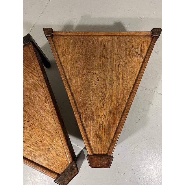 Wood Brutalist Oak Coffee Side Tables, 1970s, Set of 2 For Sale - Image 7 of 18