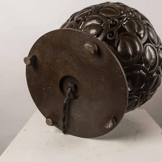 Large Art Deco Wrought Iron Table Lamp by Edgar-William Brandt, 1930s For Sale - Image 15 of 18