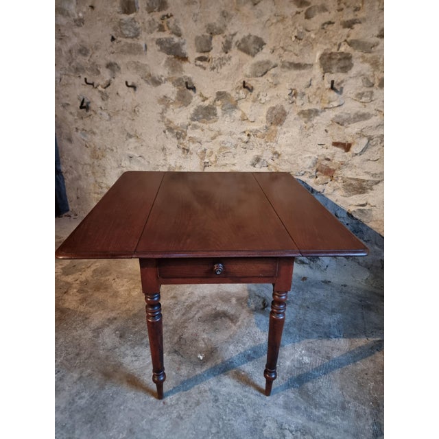 Brown Antique English Mahogany Drop-Leaf Table For Sale - Image 8 of 18