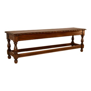 Late 19th Century English Oak Bench For Sale