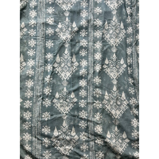 Star Patterned Pinch Pleat Curtain Panels For Sale - Image 11 of 17
