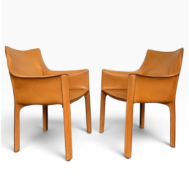 Pair Mario Bellini "Cab 413" Chairs for Cassina, Italy C. 1970 For Sale - Image 4 of 7