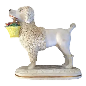 1840 English Regency Staffordshire Pearlware Dog by John & Rebecca Lloyd of Shelton