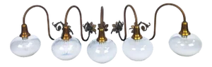 Vintage Brass Wall Sconce with Murano Glass Shades, 1940s
