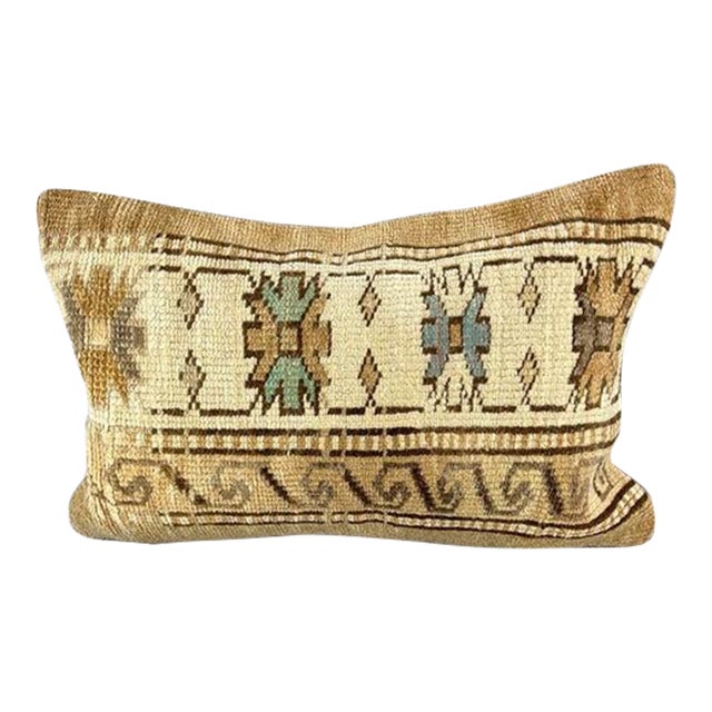 16 x 24 Rug Pillow Cappadocian Tranquility Turkish Pillow Cushion Cover For Sale